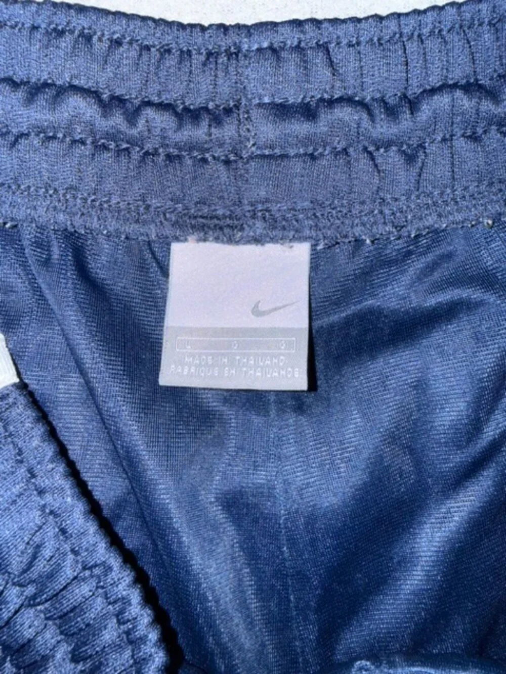Nike Mens Large Basketball Shorts Navy Blue White Athletic Training Gym Shorts